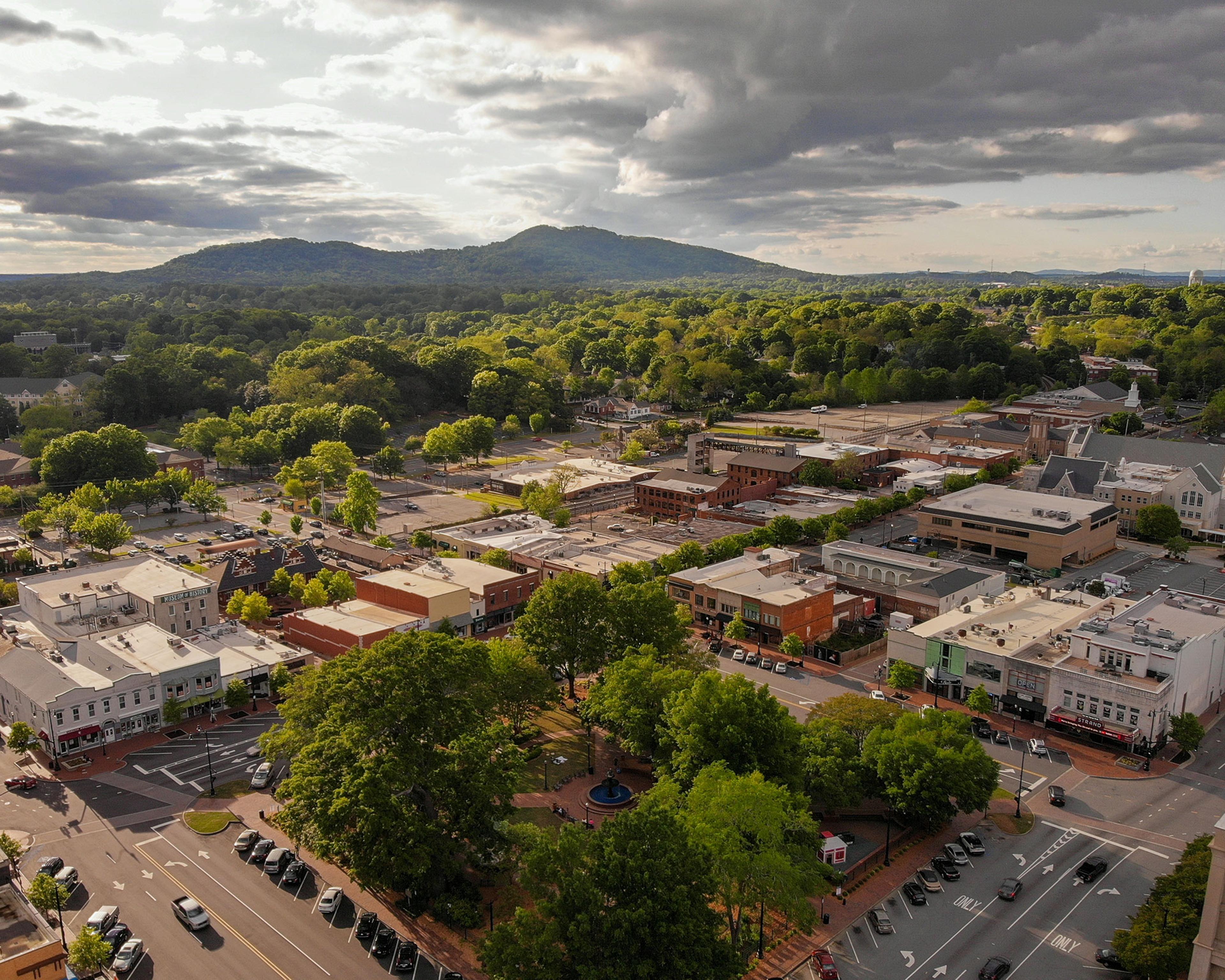 Aerial view of Marietta Square