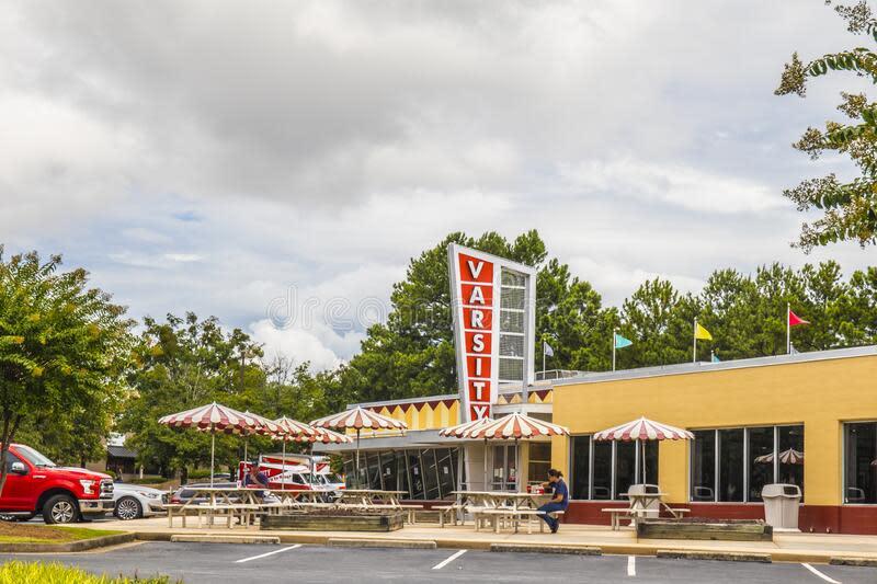 Customer enjoying a meal at The Varsity